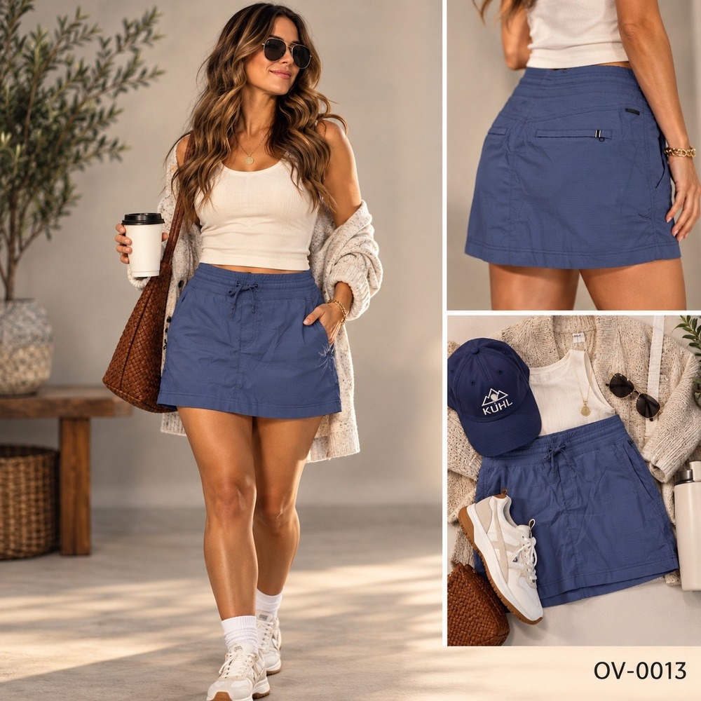 KUHL Freeflex Skort Women Medium Blue Athletic Hiking Skirt Outdoor 0614